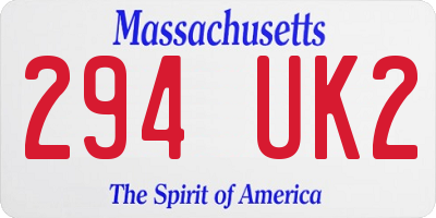 MA license plate 294UK2