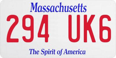 MA license plate 294UK6