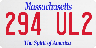MA license plate 294UL2