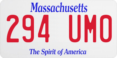 MA license plate 294UM0