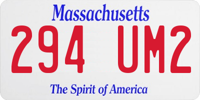 MA license plate 294UM2