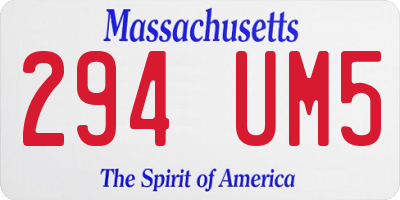 MA license plate 294UM5