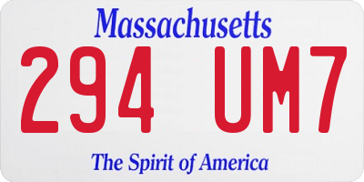 MA license plate 294UM7