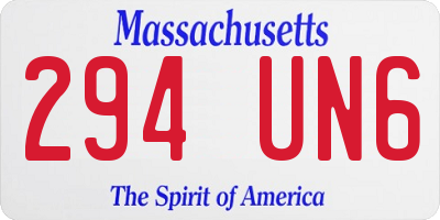 MA license plate 294UN6