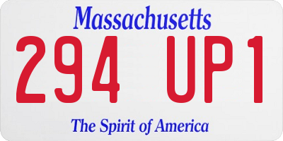MA license plate 294UP1