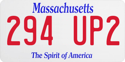 MA license plate 294UP2