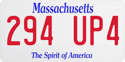 MA license plate 294UP4