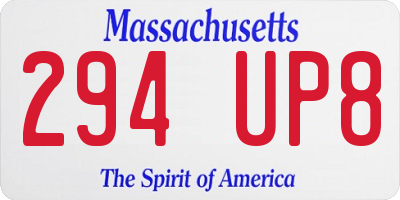 MA license plate 294UP8