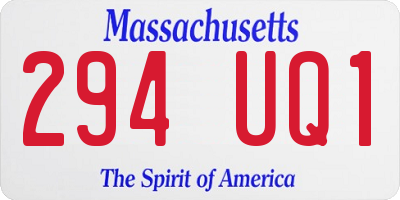 MA license plate 294UQ1
