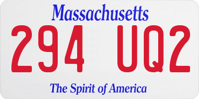 MA license plate 294UQ2