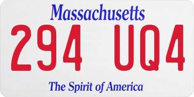 MA license plate 294UQ4