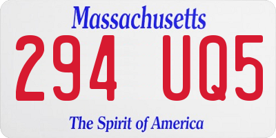 MA license plate 294UQ5