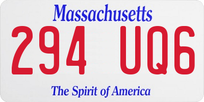 MA license plate 294UQ6