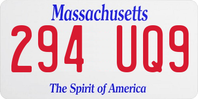 MA license plate 294UQ9