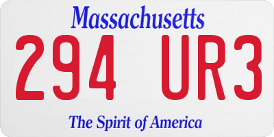 MA license plate 294UR3