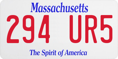 MA license plate 294UR5