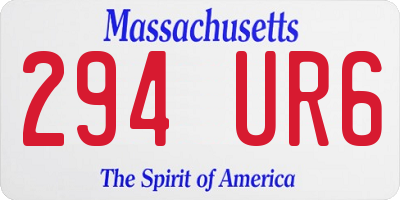 MA license plate 294UR6