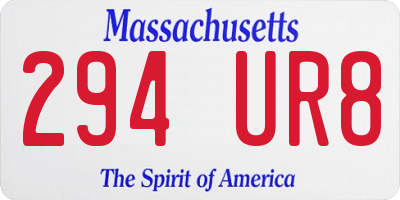 MA license plate 294UR8