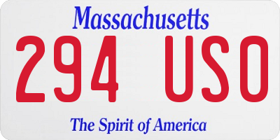 MA license plate 294US0