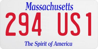MA license plate 294US1