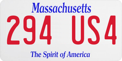 MA license plate 294US4