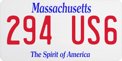 MA license plate 294US6