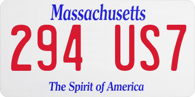 MA license plate 294US7