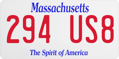 MA license plate 294US8