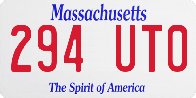 MA license plate 294UT0