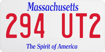 MA license plate 294UT2