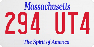 MA license plate 294UT4