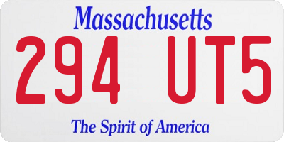 MA license plate 294UT5