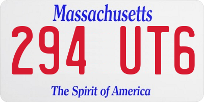 MA license plate 294UT6
