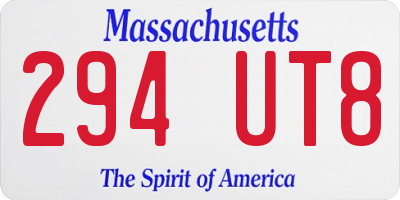 MA license plate 294UT8