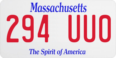 MA license plate 294UU0