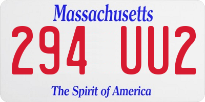 MA license plate 294UU2