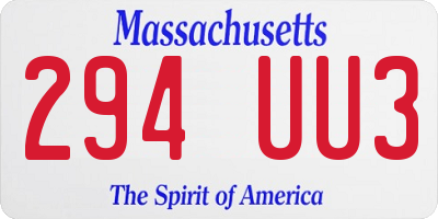 MA license plate 294UU3