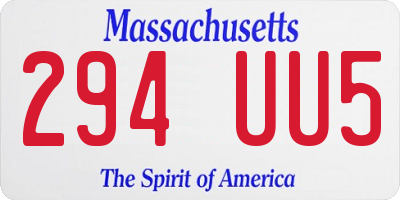 MA license plate 294UU5