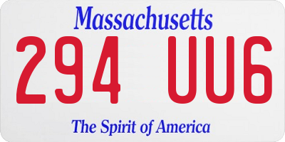 MA license plate 294UU6