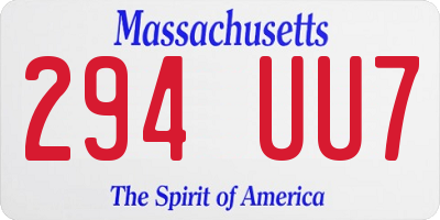 MA license plate 294UU7