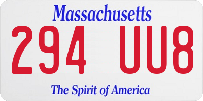 MA license plate 294UU8