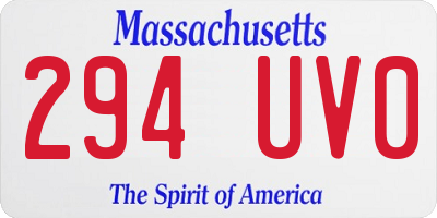 MA license plate 294UV0