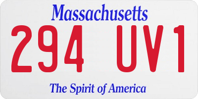 MA license plate 294UV1