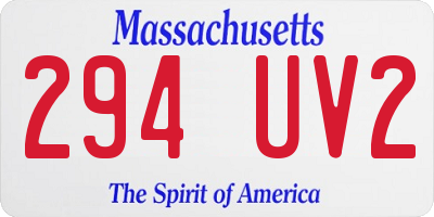 MA license plate 294UV2