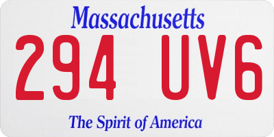 MA license plate 294UV6
