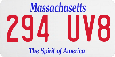MA license plate 294UV8