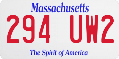 MA license plate 294UW2