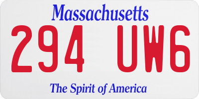 MA license plate 294UW6