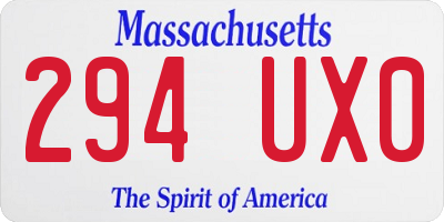 MA license plate 294UX0