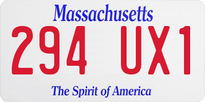 MA license plate 294UX1